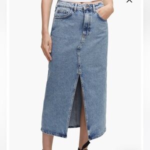 Nordstrom mango denim midi skirt